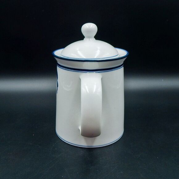 Dansk Flora Coffee Tea Pot Bayberry Blue White NR/Japan Porcelain - Picture 4 of 9